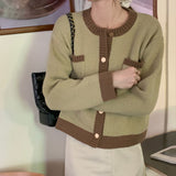 バイカラーショート丈カーディガン