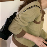 バイカラーショート丈カーディガン