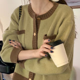 バイカラーショート丈カーディガン