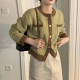 バイカラーショート丈カーディガン