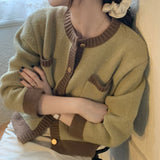 バイカラーショート丈カーディガン