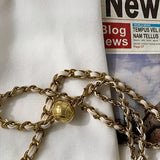 GOLDボールチェーンキルティングバッグ