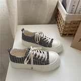千鳥格子柄厚底スニーカー