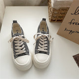 千鳥格子柄厚底スニーカー