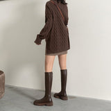 ローヒール軽量ロングブーツ