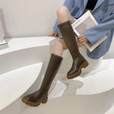 ローヒール軽量ロングブーツ