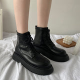 厚底レースアップシューズ