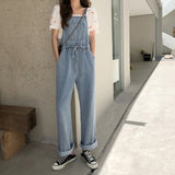 リボンウエストデニムオーバーオール