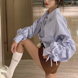 ギャザースリーブブラウス