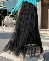 チュールティアードスカート