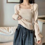 ゴードルボタンスクエアニット