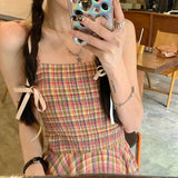 チェックベアワンピース