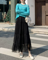 チュールティアードスカート