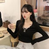 キーネックショートトップス