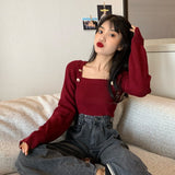 ゴードルボタンスクエアニット