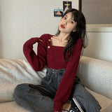 ゴードルボタンスクエアニット