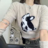 アームウォーマ付きウサギニット