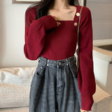 ゴードルボタンスクエアニット