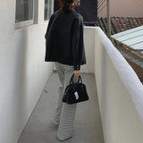 千鳥柄ニットパンツ