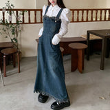 フリンジデニムワンピース