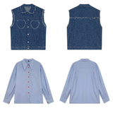 フリンジデニムベスト&シャツセット【単品販売】