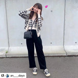 チェックカーディガン&タンク