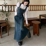 フリンジデニムワンピース