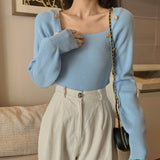 ゴードルボタンスクエアニット