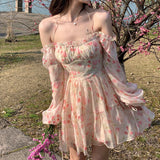 オフショル花柄ワンピース