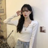 キーネックショートトップス