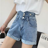 ハイウエストデニムショートパンツ