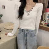 キーネックショートトップス