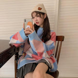 チェックオーバーニット