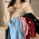 ゴードルボタンスクエアニット