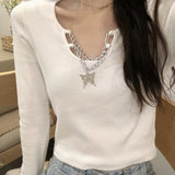 キーネックショートトップス