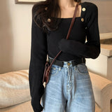 ゴードルボタンスクエアニット