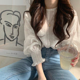 シャーリングスリーブブラウス