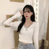 キーネックショートトップス