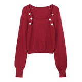 ゴードルボタンスクエアニット