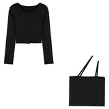 デザインキャミ+カーディガンセット