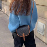 パターンキャンバスショルダーバッグ