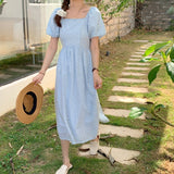 パフスリーブフラワーワンピース