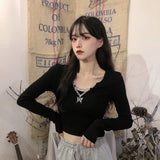 キーネックショートトップス