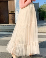 チュールティアードスカート