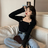 ゴードルボタンスクエアニット