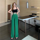 ウェストデザインストレートパンツ