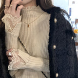 重ね着風ニットトップス