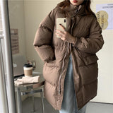 フード付きミドルダウンジャケット