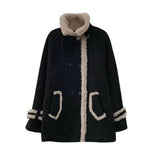 スタンドカラーモノトーンボアフライトジャケット