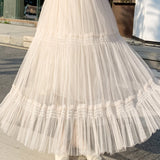 チュールティアードスカート
